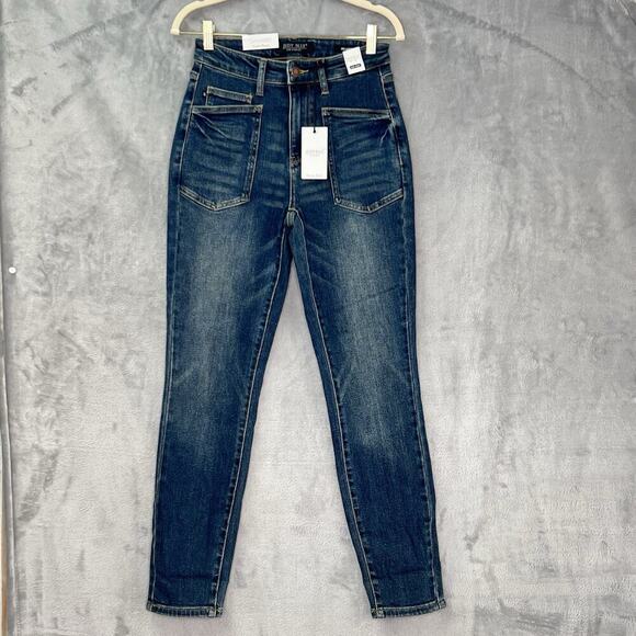 Judy Blue Relaxed High Waist Patch Pockets‎ Jeans Sz 26 90s mom Jean Style - Picture 4 of 15